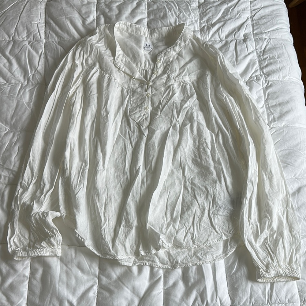 GAP Ivory Button-Up Blouse